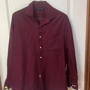 Tommy Hilfiger Men's Burgundy Long-Sleeve Button-Down Shirt